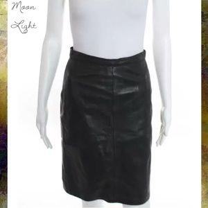 MOON LIGHT Stunning Green Leather Pencil Skirt
